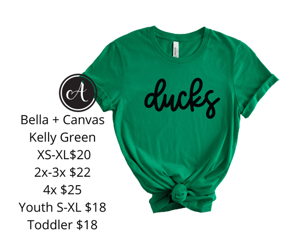 Ducks Cursive - Bella + Canvas Short Sleeve